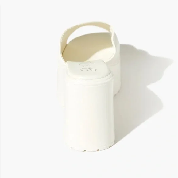 WHITE PLATFORM OPEN-TOE BLOCK HEELS - Picture 3 of 6